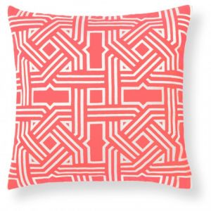 home & garden - C. Wonder Embroidered Lattice Pillow Cover - salmon pink coral.jpg